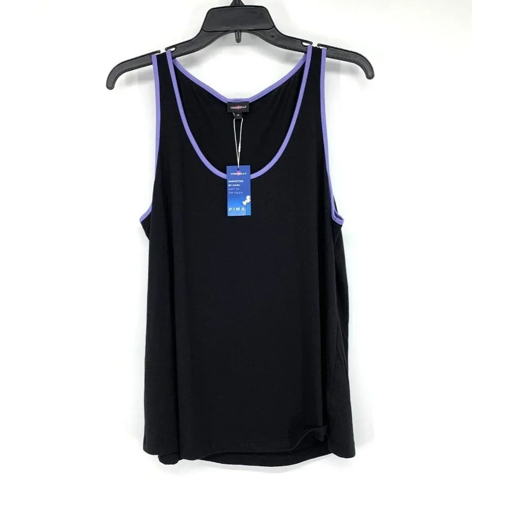 Cosabella Top Kendall Black Cami Sleeveless Comfy Lounge NWT_3